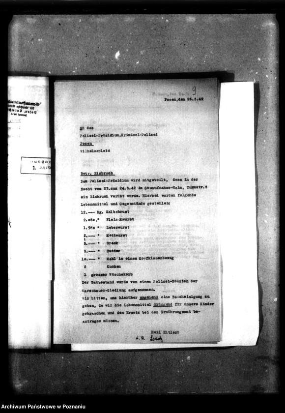 Obraz 13 z jednostki "Schriftwechsel mit der Polizei [Korespondencja z policją dotycząca włamania]."