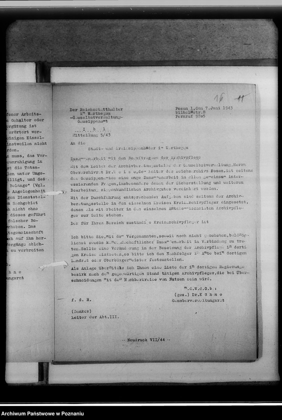 Obraz 20 z jednostki "Mitteilungen an sämtliche Stadt - und Kreissippenämter des Gaues Warthelands"