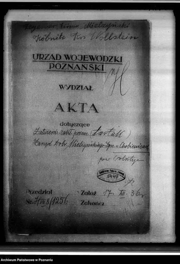 Obraz 4 z jednostki "Zatwierdzenie zakładu przemysłowego tartaku/ Zarząd Dóbr Ign. Mielżyńskiego w Chobienicach powiat wolsztyński"