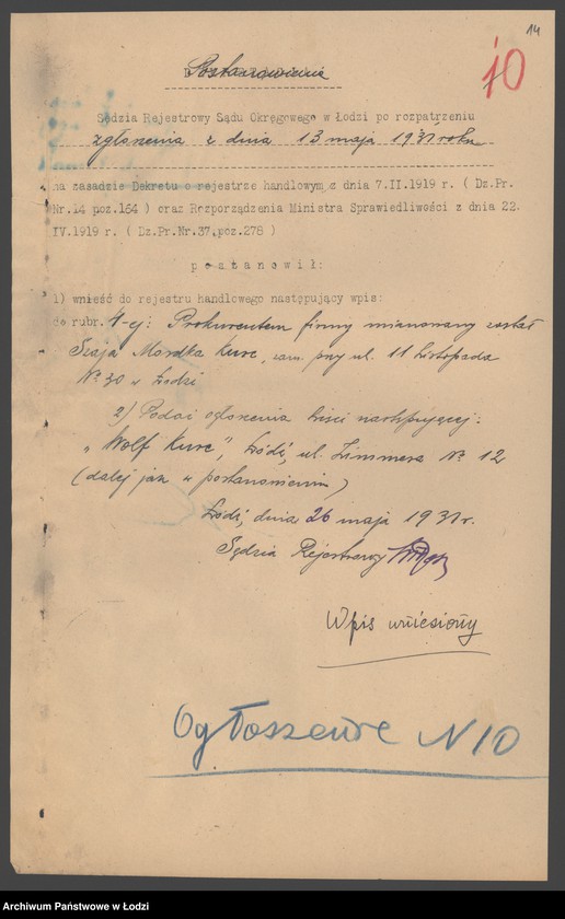 Obraz 16 z jednostki "Wolf Kurc- prowadzenie mechanicznej stolarni"