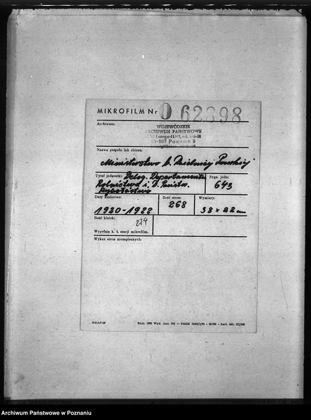 Obraz 2 z jednostki "Deleg. Departamentu Rolnictwa i D. Państw. Rybołówstwo"