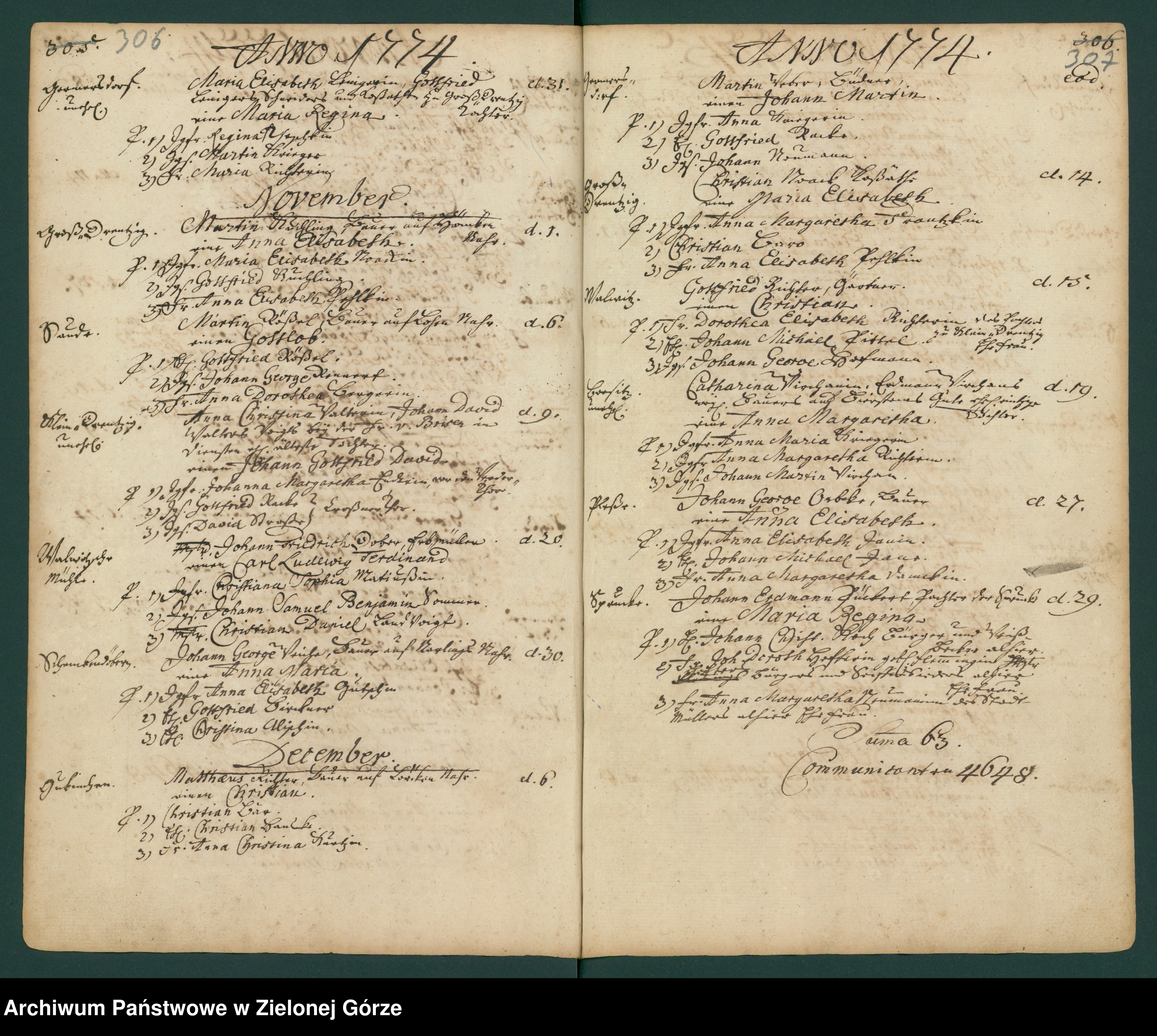 Skan z jednostki: Kirchebuch Register der in der Gubener Klosterparochie von 1737-1785 Geborner und Getaufen