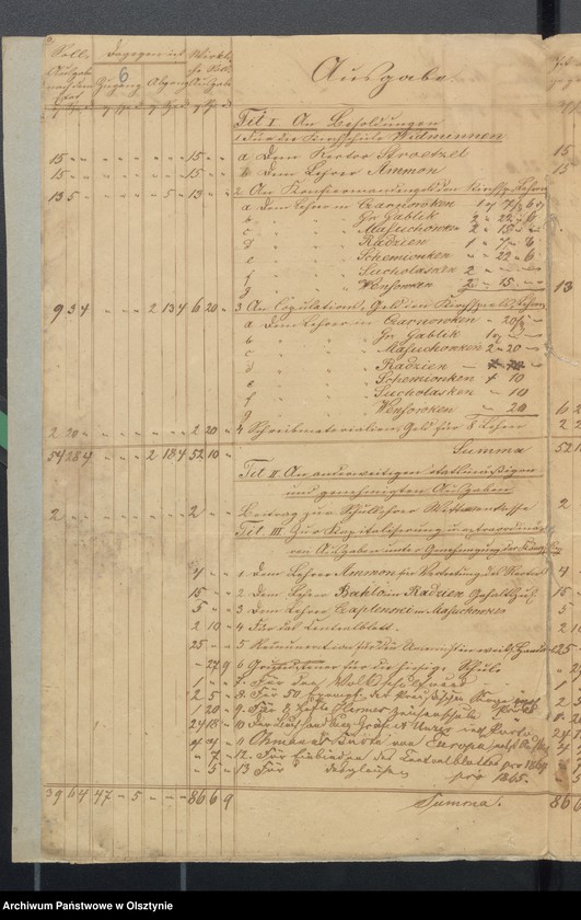 image.from.unit.number "Rechnung des Kirchspiels Schul-Kasse zu Widminnen"