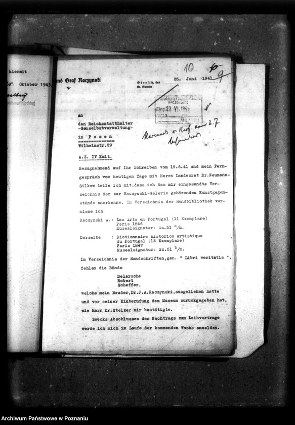 Obraz 14 z jednostki "Leihvertrag - Raczynski Gemälde-Galerie."