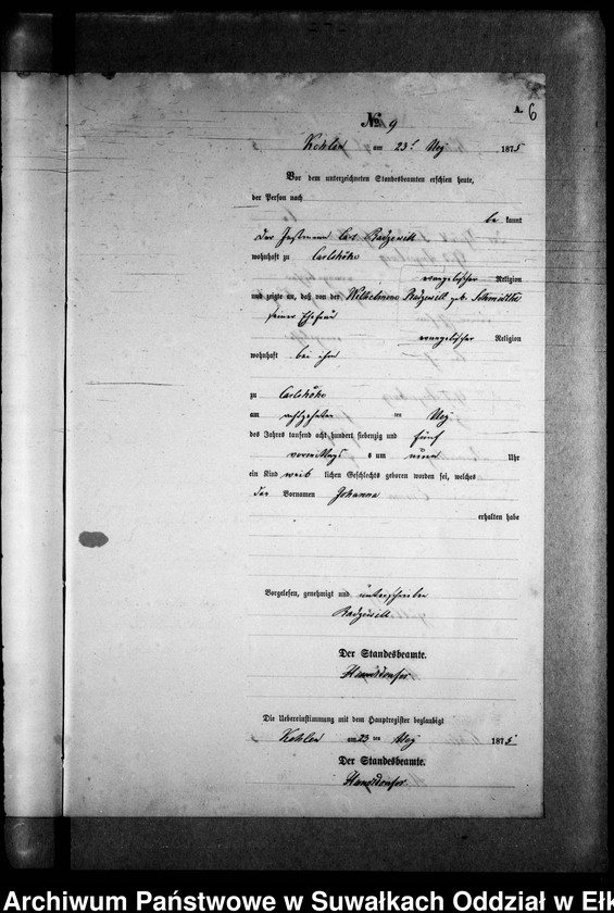 image.from.unit.number "Geburts-Neben-Register des Preussischen Standes-Amtes Kehlen Kreis Angerburg"