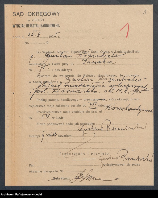 Obraz 3 z jednostki "Gustaw Rozentreter- skład materiałów aptecznych i farb"