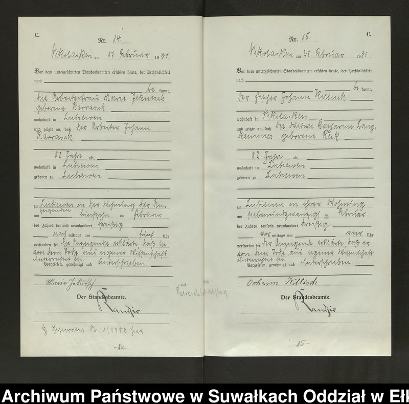 image.from.unit.number "Sterbe=Haupt=Register des Königlichen Preussischen Standes-Amtes Nikolaiken Kreis Sensburg"