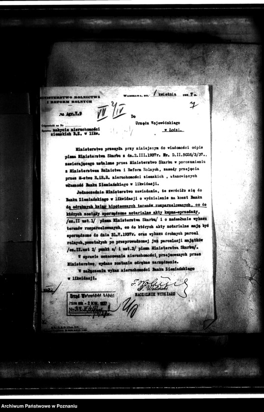 Obraz 11 z jednostki "Mikulice, nabycie nieruchomości w trybie art. 8 ustawy o wykonaniu reformy rolnej"