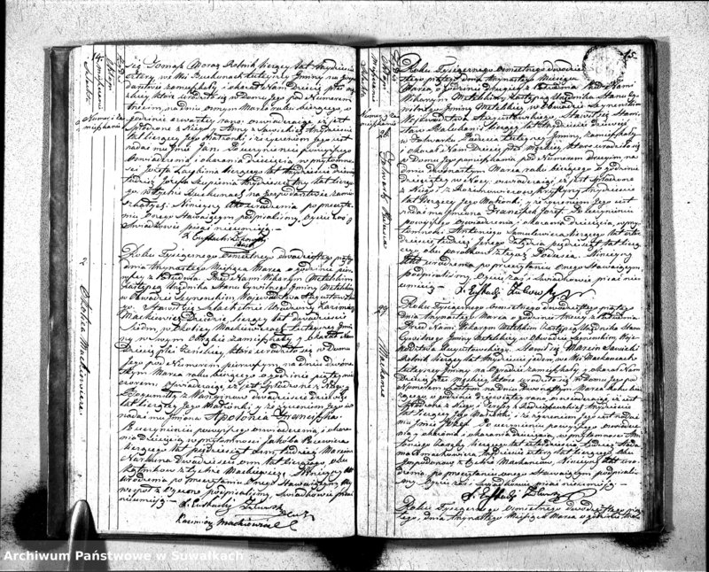 Obraz 9 z jednostki "Księga Aktów Urodzenia Urzędnika Stanu Cywilnego Gminy Metelskiey Pttu Seyneńskiego Wttwa Augustowskiego Od dnia 1- go Stycznia Tysiąc Osimset dwudziestego piątego roku 1825"