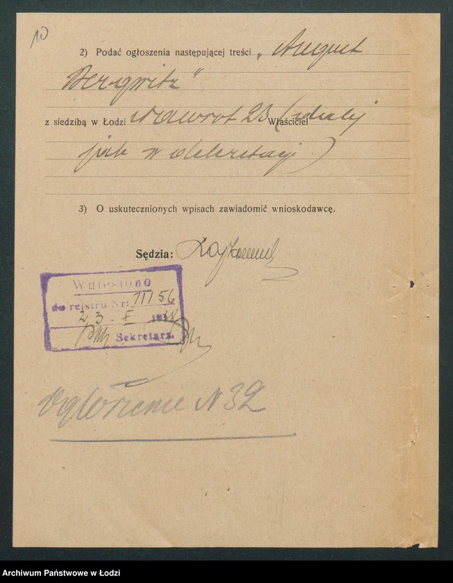 Obraz 12 z jednostki "August Bergwitz- biuro agenturowe"