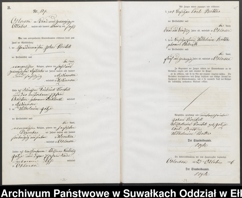 image.from.unit.number "Heiraths-Neben-Register des Preussischen Standes-Amtes Orlowen Kreis Loetzen"