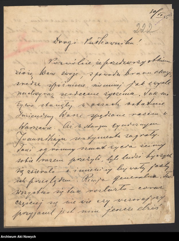 image.from.unit.number "Działalność wojskowa Władysława Sikorskiego na froncie południowo-wschodnim i wschodnim. Sprawozdanie dowództwa III Armii. Raport, projekt odezwy, wiersz, korespondencja."