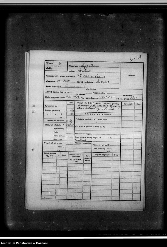 Obraz 5 z jednostki "Karty ewidencyjne harcerzy 5- tej Drużyny Harcerskiej im. Stasia Tarkowskiego"