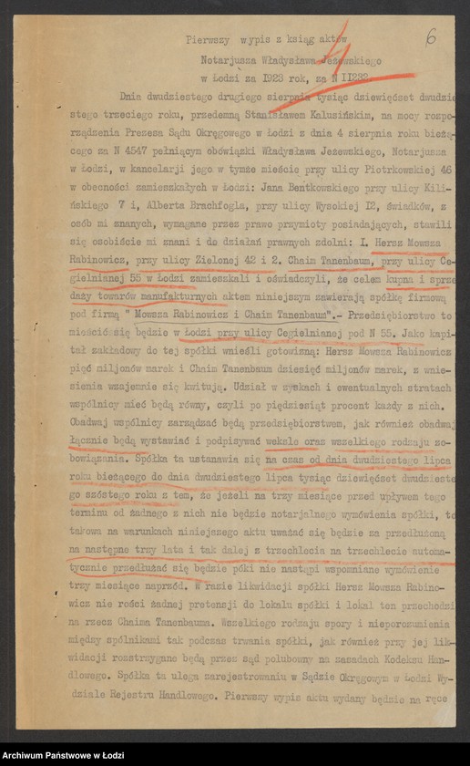 Obraz 8 z jednostki "Mowsza Rabinowicz i Chaim Tenenbaum- kupno i sprzedaż towarów manufakturowych"