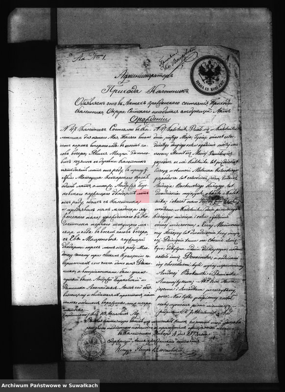 Obraz 5 z jednostki "Dokumenty k Aktam brakosočestavšich Krasnopolskago Prichoda za 1873 god."