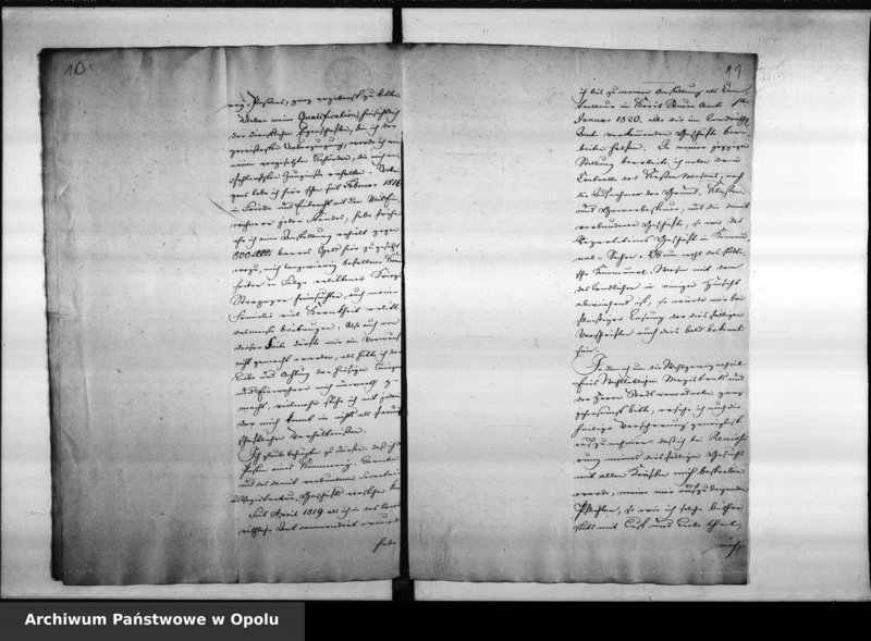 Obraz 11 z jednostki "Acta des Magistrats zu Oppeln betreffend die Besetzung des vacanten Secretair und Registrators Postens. de anno 1828"