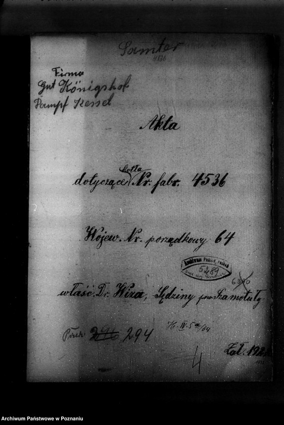 Obraz 4 z jednostki "Gorzelnia w majętności Sędziwy powiat szamotulski własność Dr Wiza nr woj. kotła 64"