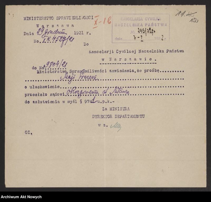 image.from.unit.number "Ułaskawienia z b. Kongresówki - nieuwzględnione, dotyczące zabójstw, napadów zbrojnych, rabunkowych, pokątnego gorzelnictwa, gwałtu, deprawacji, wymuszeń, łapownictwa, wyroków: o kradzieże dokonane min. przez Rosjan b. żołnierzy armii Wrangla, o przemyt przez granicę pruską, a także o zdradę i wstąpienie do armii bolszewickiej"