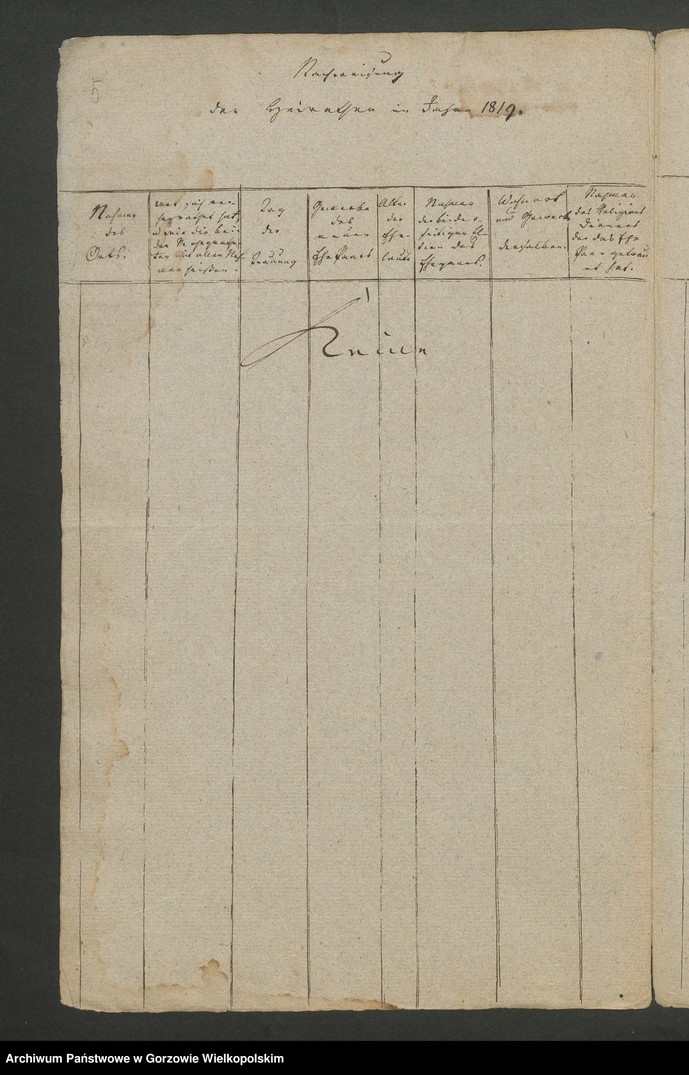 image.from.unit.number "Geburts-Todten-Heiraths und Ehescheidungs Listen der Judenschaft zu Braetz für das Jahr 1819"