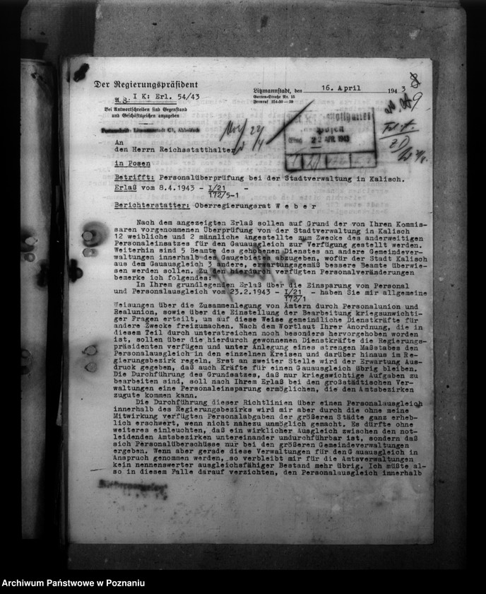 Obraz 13 z jednostki "Überprüfung des Personaleinsatzes. Ernennungen von gefallenen und vermissten Stalingradskämpfer"