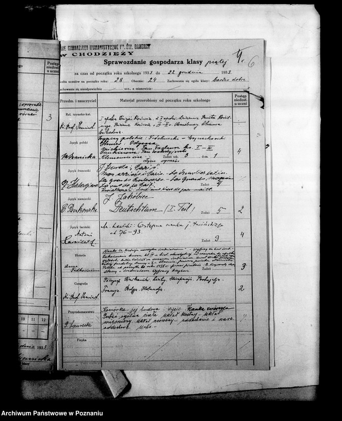 Obraz 10 z jednostki "Państwowe Gimnazjum imienia świętej Barbary w Chodzieży [Protokoły konferencji Rady Pedagogicznej]"