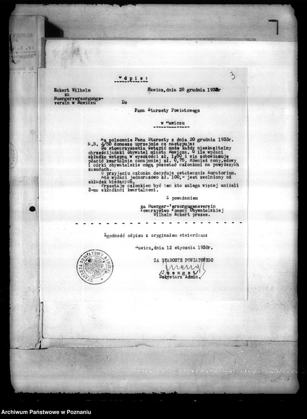 Obraz 7 z jednostki "/Burgerversorgungsverein w Rawiczu/"