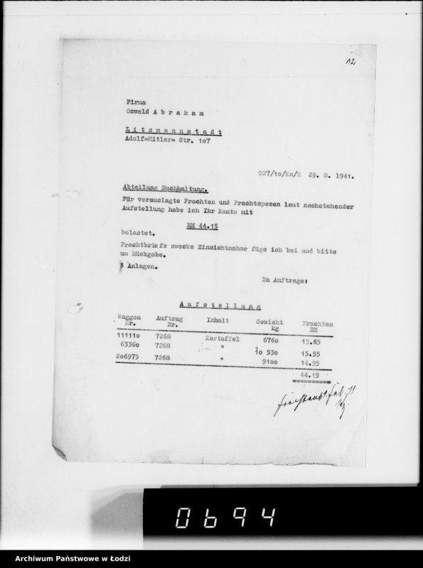 Obraz 16 z jednostki "Frachten Belastungen"