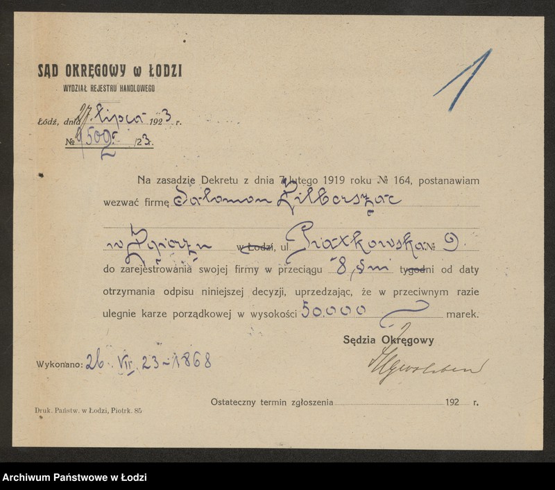 Obraz 3 z jednostki "Salomon Zilberszac – sprzedaż manufaktury"