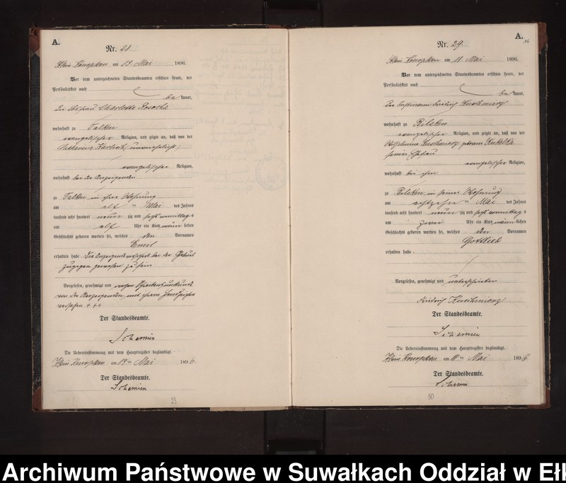 image.from.unit.number "Geburts-Neben-Register des Preussischen Standes-Amtes Gross Konopken Kreis Loetzen"