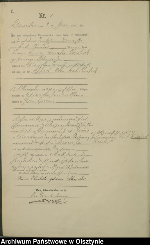 image.from.unit.number "Sterbe-Haupt-Register Tom I, Nr 1-397"