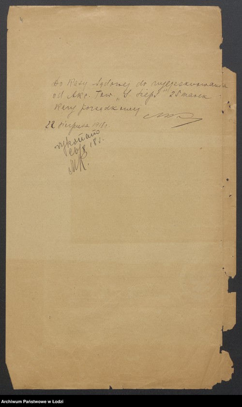 Obraz 6 z jednostki "Towarzystwo Akcyjne Wyrobów Manufakturowych S. Szeps i S-ka – wytwarzanie i sprzedaż towarów wełninych"