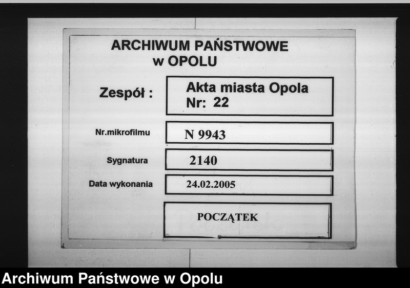 Obraz 1 z jednostki "Acta des Magistrats zu Oppeln betreffend die Gastwirthschaft No 5 Karlsplatz"