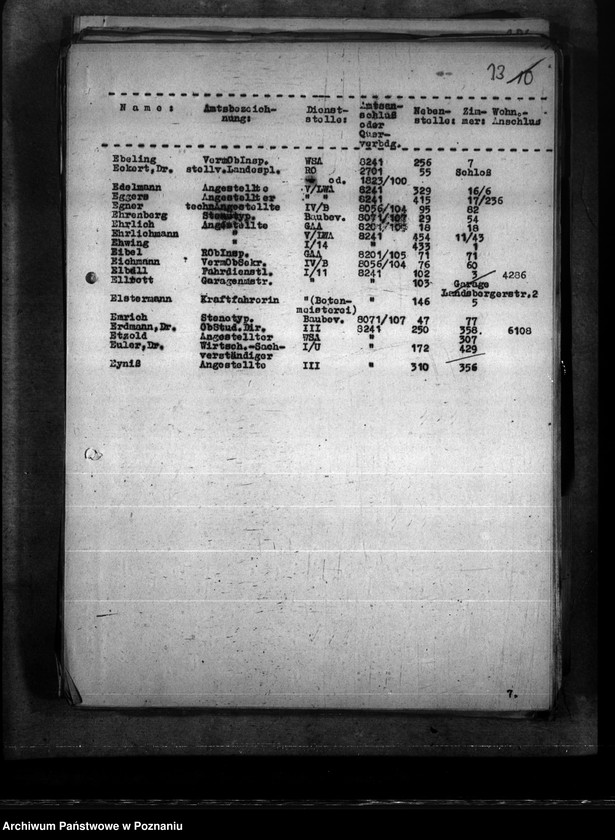 Obraz 17 z jednostki "Reg. Inspektor Linke - Handakte. Aktenplan."