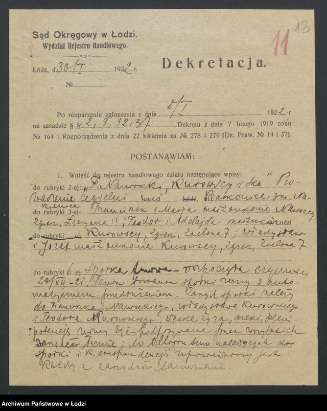 Obraz 15 z jednostki "F. Nawrocki, Kurowscy i S-ka – prowadzenie cegielni"