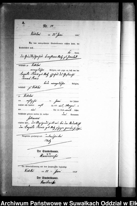 image.from.unit.number "Geburts-Neben-Register des Preussischen Standes-Amtes Kehlen Kreis Angerburg"