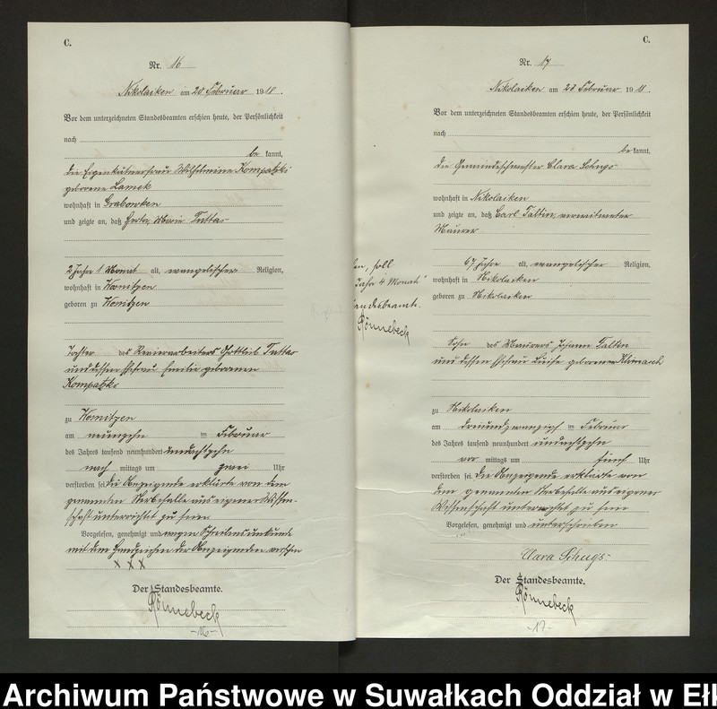 image.from.unit.number "Sterbe=Haupt=Register des Königlichen Preussischen Standes-Amtes Nikolaiken Kreis Sensburg"