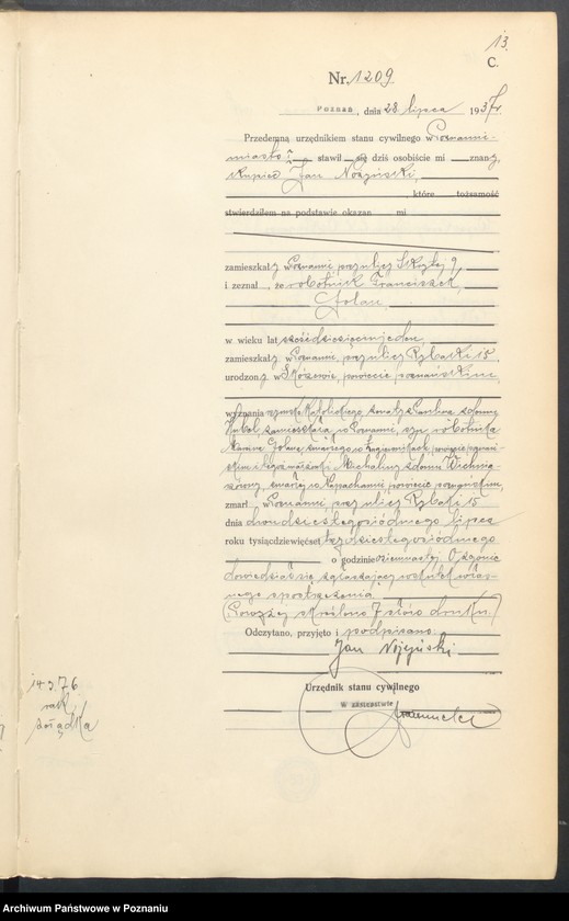 Obraz 15 z jednostki "Księga miejscowa zgonów tom III [Rejestr główny zgonów]"