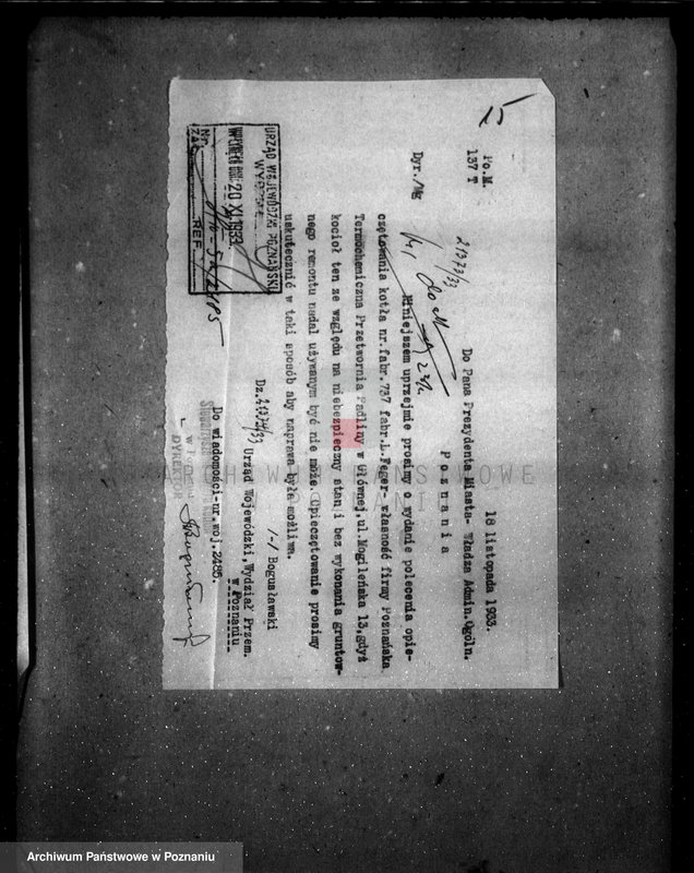 Obraz 19 z jednostki "Poznańska Termochemiczna Przetwórnia padliny Towarzystwo z o.o. Poznań ul. Główna nr woj. kotła 2485"