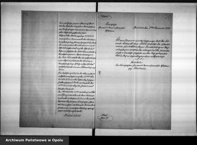 Obraz 12 z jednostki "Acta des Magistrats zu Oppeln betreffend die Wiederbesetzung der durch den Tod des p. Heyne erledigten Stadt - Secretair - Stelle"