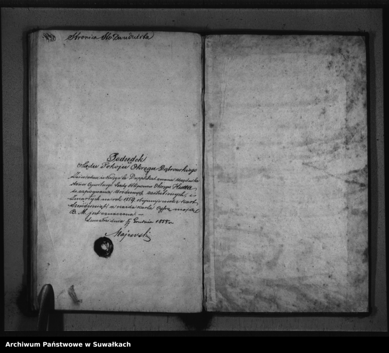 image.from.unit.number "Duplikat Aktu Stanu Cywilnego Sekty Filipońskiej Okręgu Huta do zapisywania urodzonych, zaślubionych i zmarłych w roku 1859"
