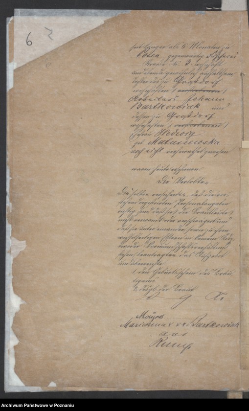 Obraz 8 z jednostki "Die von den Verlobten beigebrachten Urkunden zur Eheschliessung pro 1877"