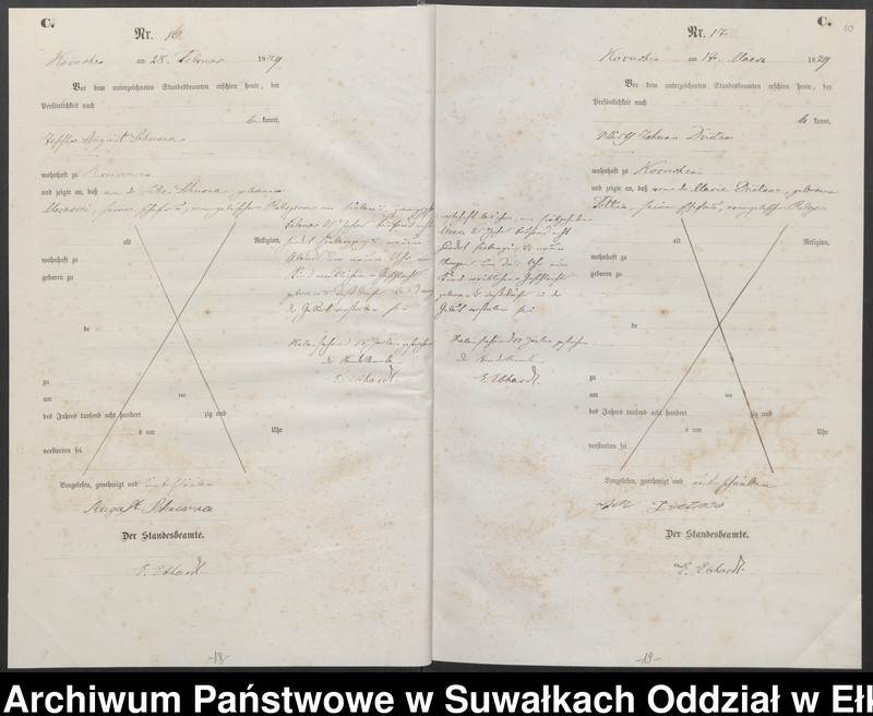 image.from.unit.number "Sterbe-Haupt-Register des Königlich Preussischen Standes-Amtes Belzonzen Kreis Johannisburg"