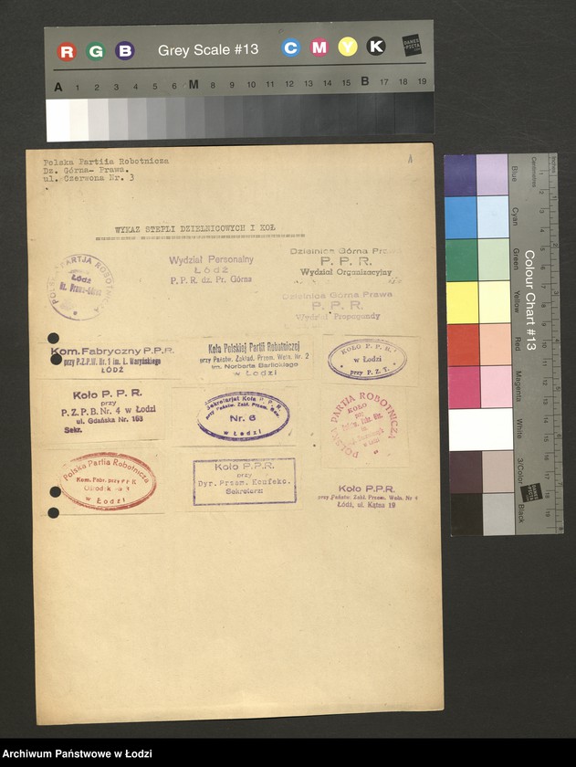 Obraz 2 z jednostki "Odbitki stempli i pieczęci partyjnych"