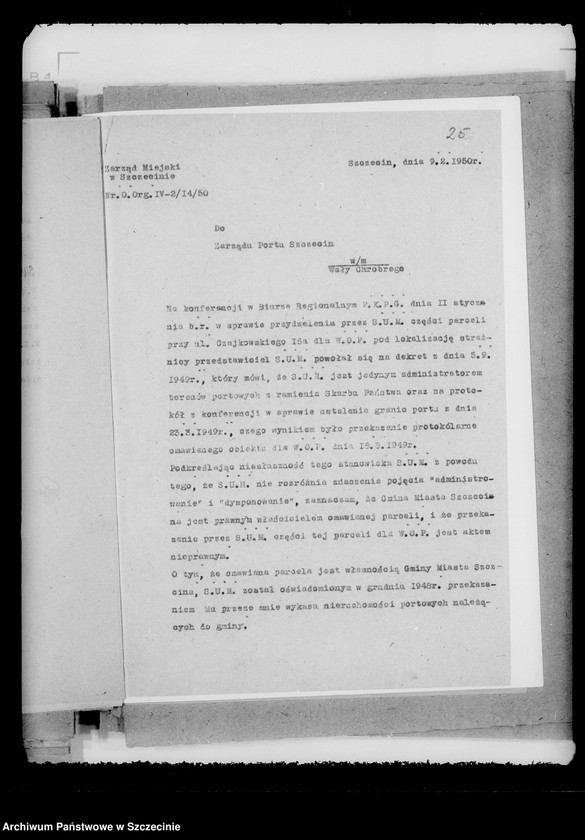 Obraz 18 z jednostki "Korespondencja dotycząca portu szczecińskiego i wydawania przepustek"