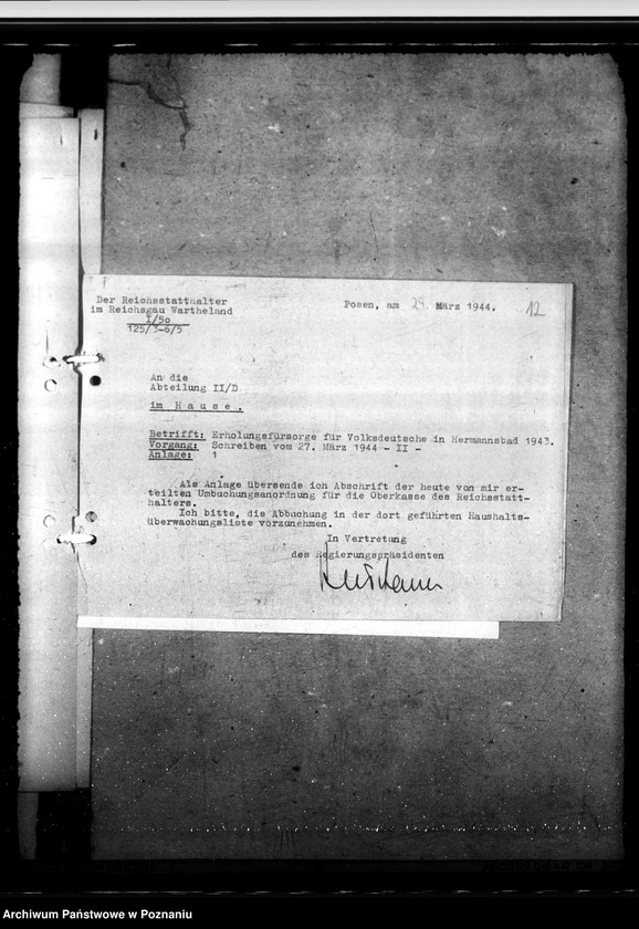 Obraz 16 z jednostki "Kuraufenthalt für Volksdeutsche und Umsiedler in Hermannsbad im Jahre 1944"