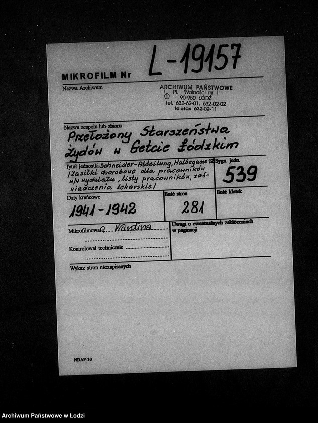 Obraz 2 z jednostki "Schneider-Abteilung, Halbegasse 12 [Zasiłki chorobowe dla pracowników wydziału, listy pracowników, zaświadczenia lekarskie]"