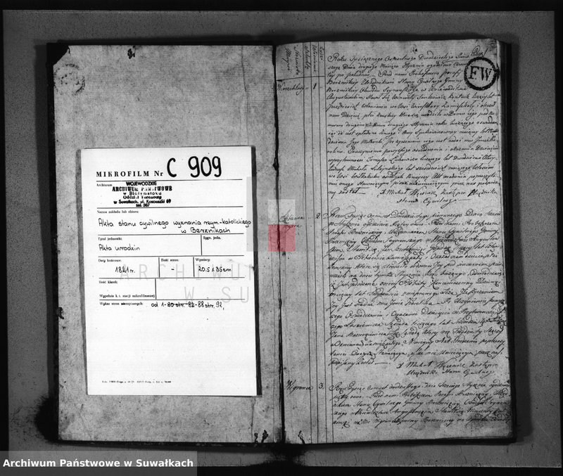 image.from.unit.number "Akta Urodzonych Gminy Berznickiey od Dnia 1-o Stycznia 1821 r."