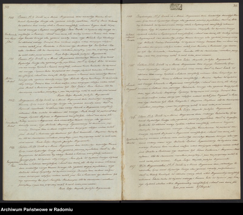 Obraz 20 z jednostki "Duplikat akt religijno cywilnych gminy i parafii Magnuszew służący na rok 1833"