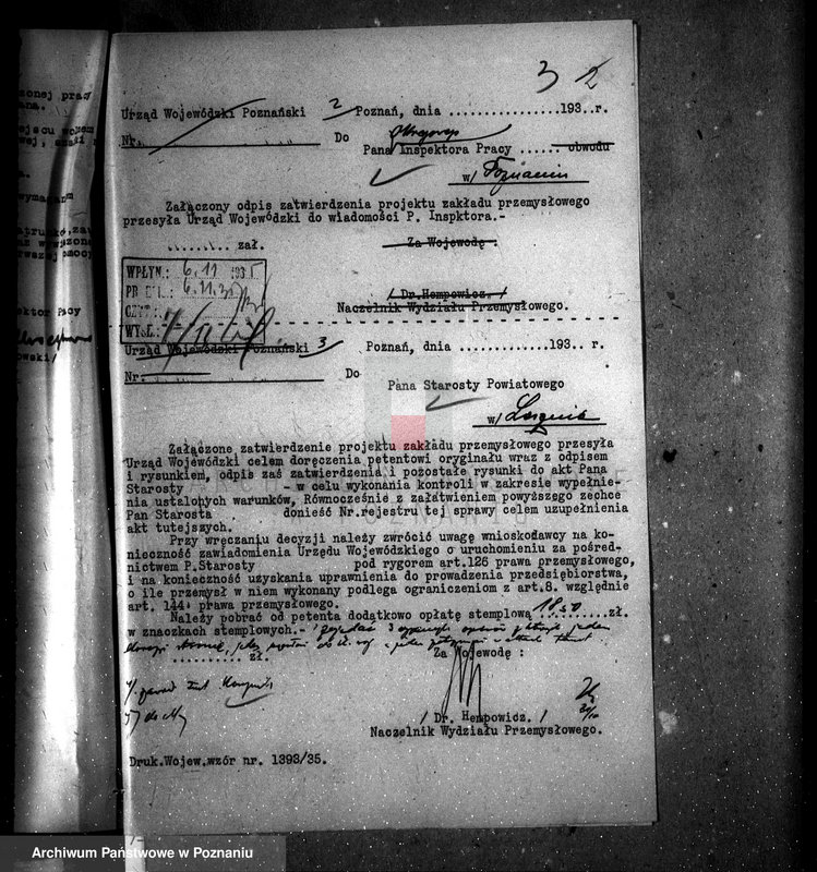 Obraz 7 z jednostki "Zatwierdzenie zakładu przemysłowego /fabryki farb/ Firmy H. Perek w Lesznie"