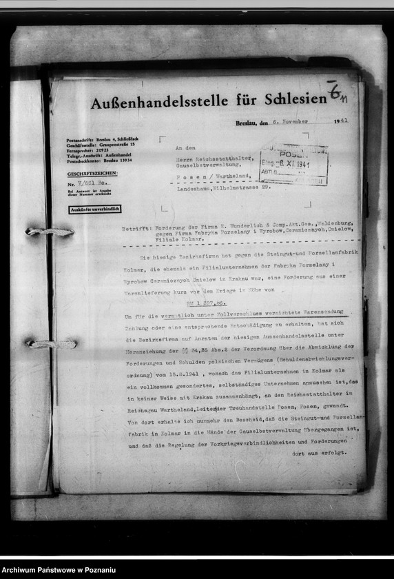 Obraz 15 z jednostki "Alte Schulden und Forderungen aus polnischer Zeit - Kolmar [fabryka porcelany]."